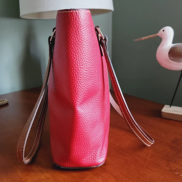 Dooney & Bourke Small Lexington Red Pebble Grain Leather Tote Bag Purse